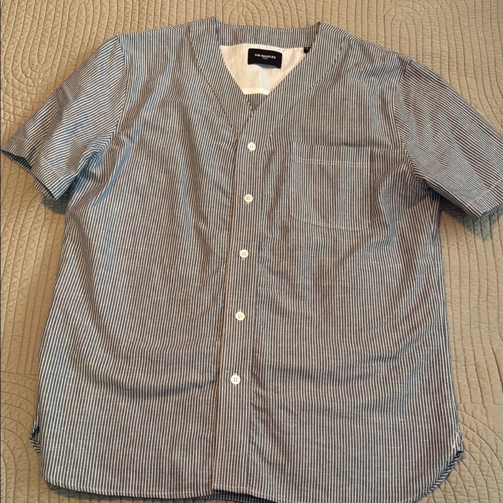 The Kooples Blue and White Blouse Relaxed Fit